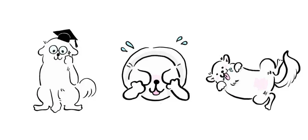 大型犬白い犬イラスト